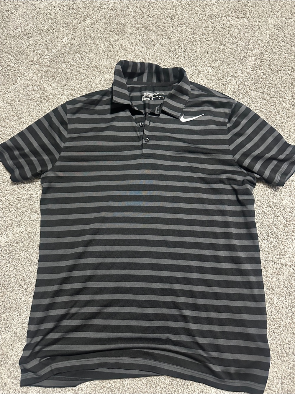 Nike Men’s Black & Gray Striped Polo